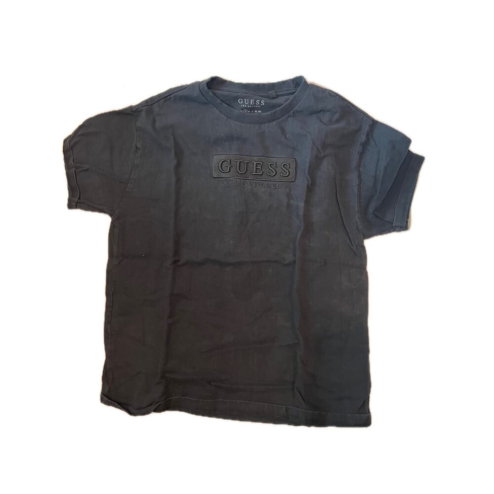 Guess Charcoal Gray Patch Logo  T-Shirt Mens S